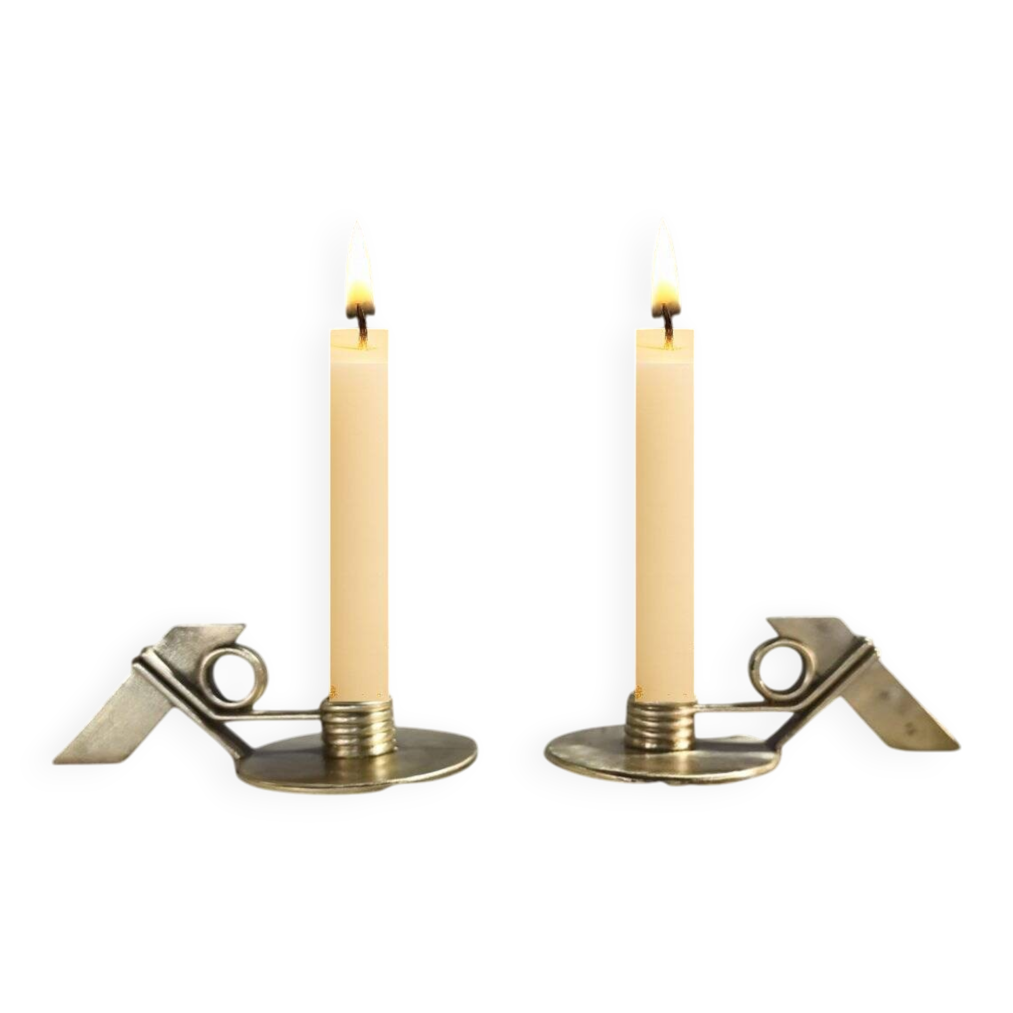 Cast bronze candelabras, 1950s. Set of 2
