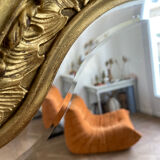 Large old Louis-Philippe shell mirror 165x97 cm