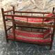 Old bunk bed doll wood + mattresses & cushions vintage fabric