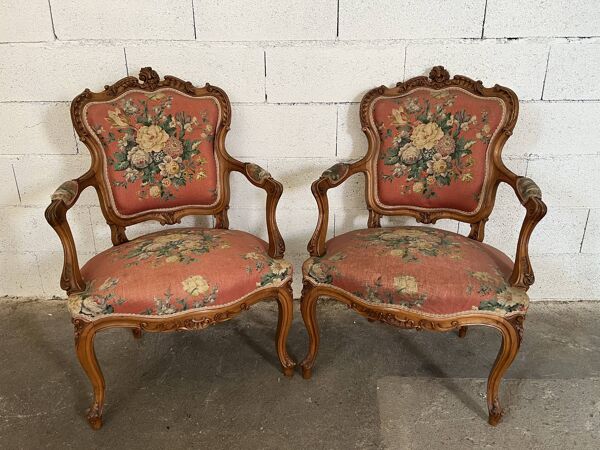 Paire de fauteuil cabriolet