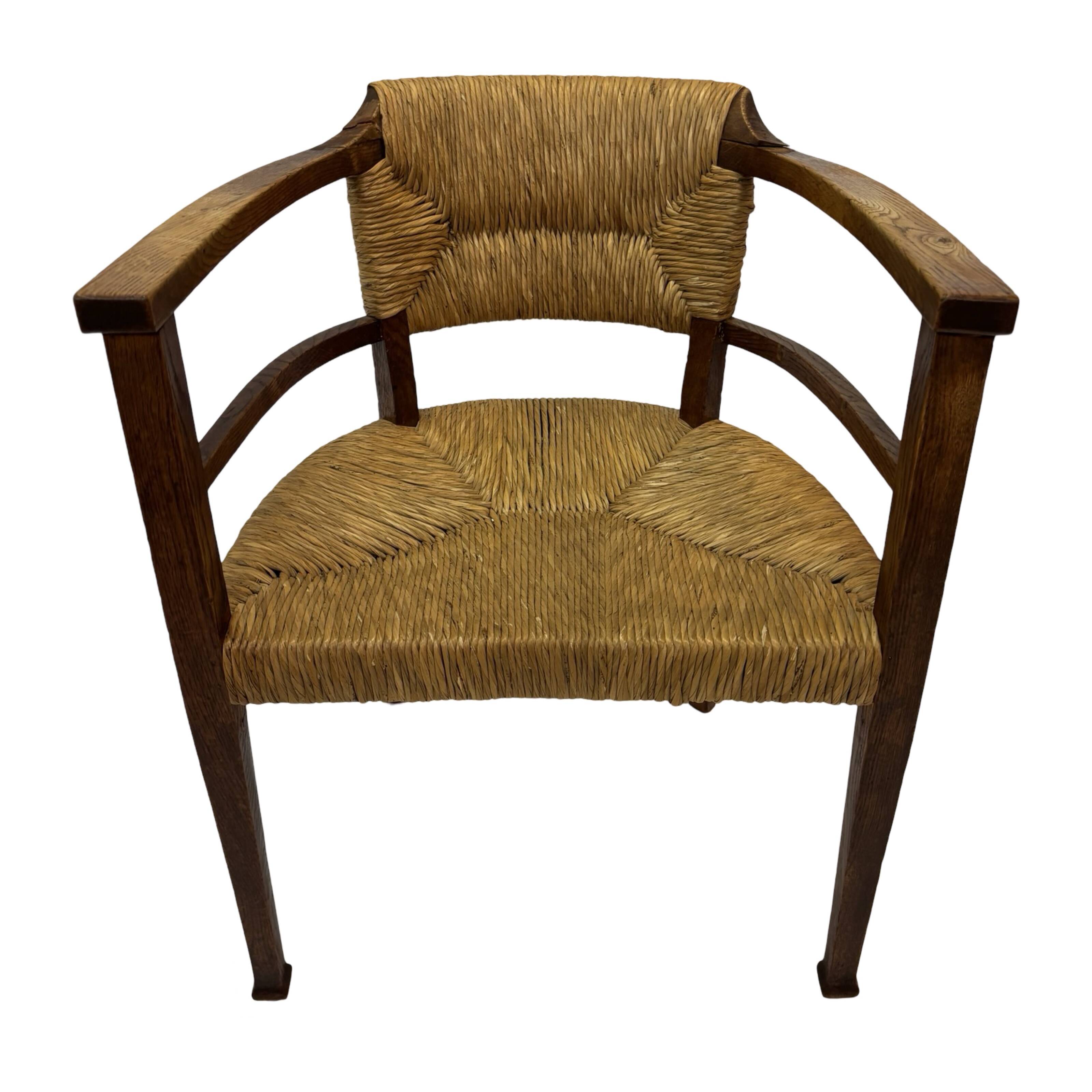 Art Deco chair minimalist oak wicker minimalist design