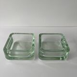 Solid square ashtray made of thick glass