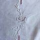 Antique linen sheet embroidered by hand and monogram t t 226 x 324