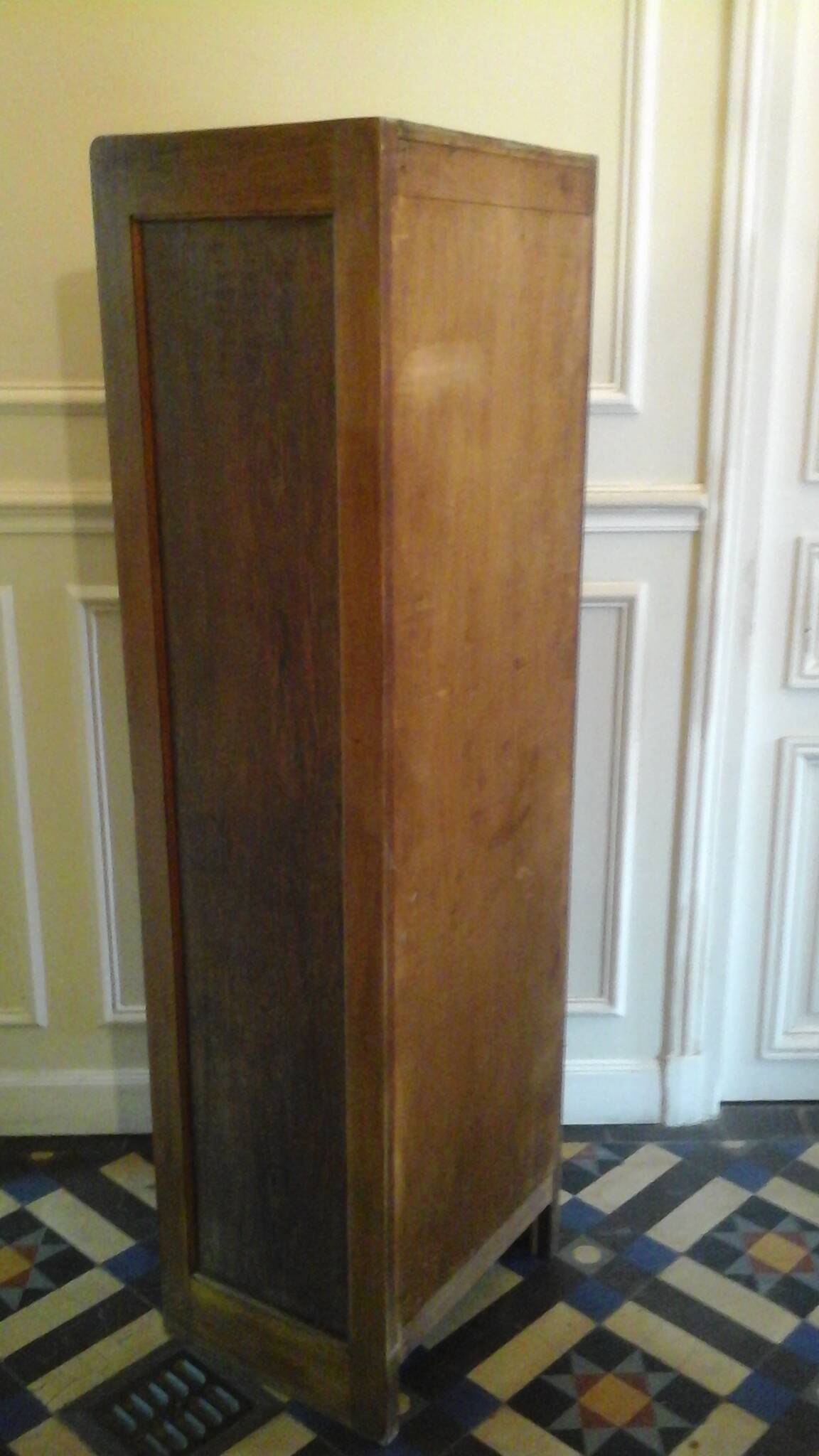 Old oak curtain file cabinet
