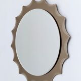 Postmodern sun shaped bronze wall mirror, italy