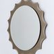 Postmodern sun shaped bronze wall mirror, italy