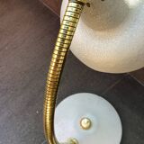 Grey cocotte lamp with gold hose, 1950s