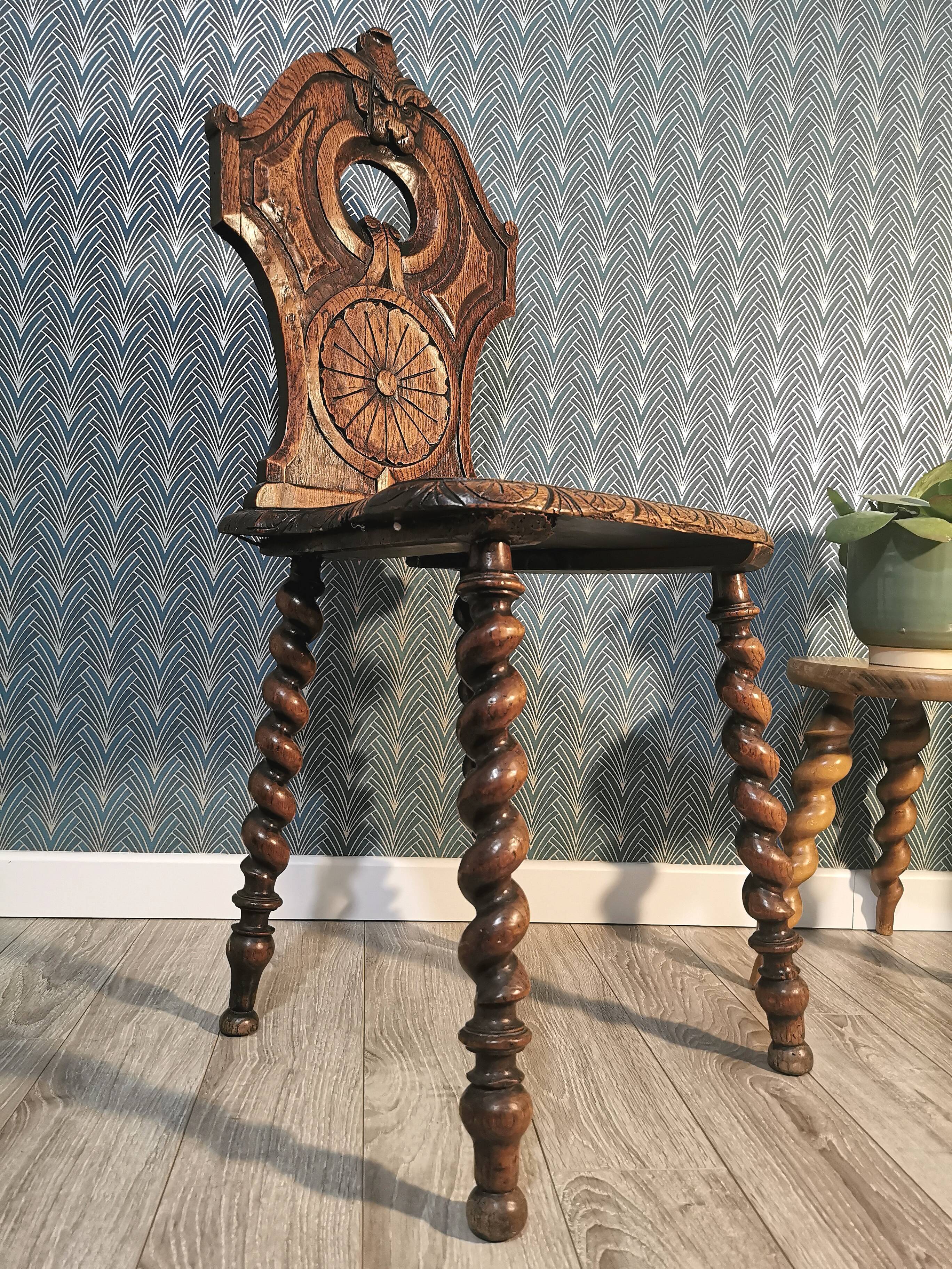 Carved oak chair