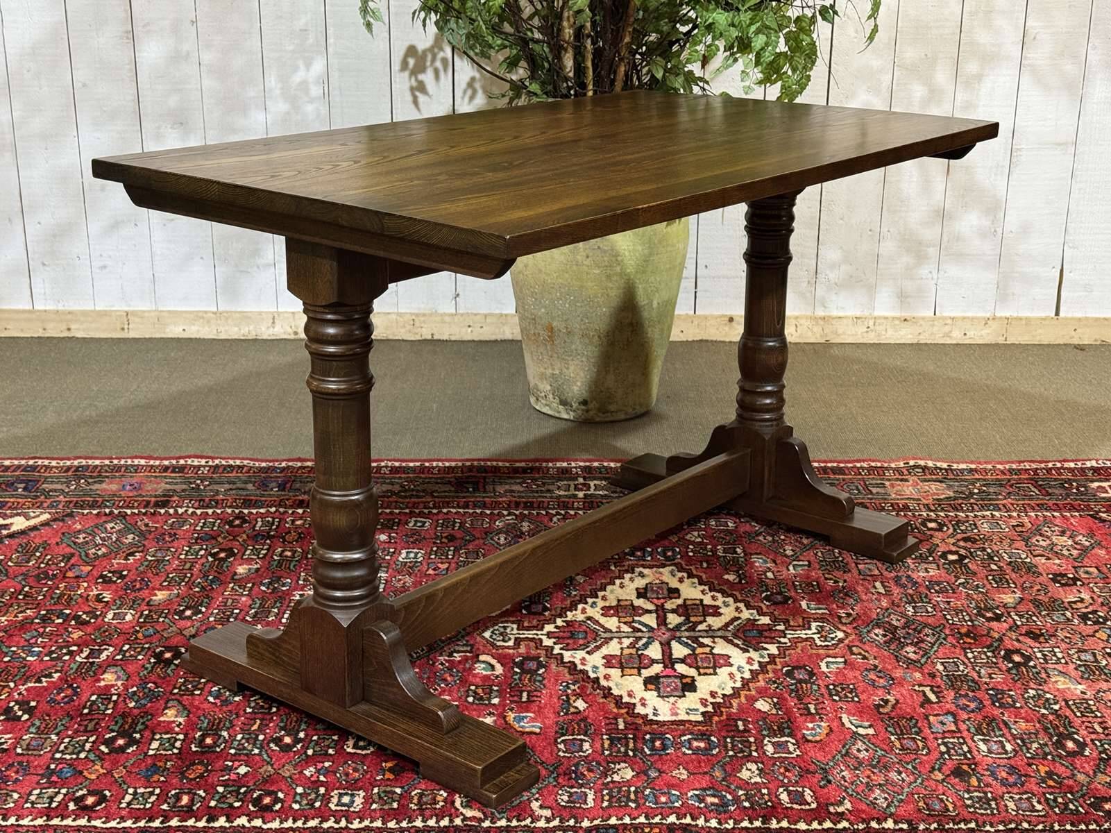 English bistro table in ash and beech from the 1970s.