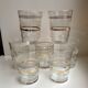 Set of 7 granite water glasses with golden edging 50s-60s