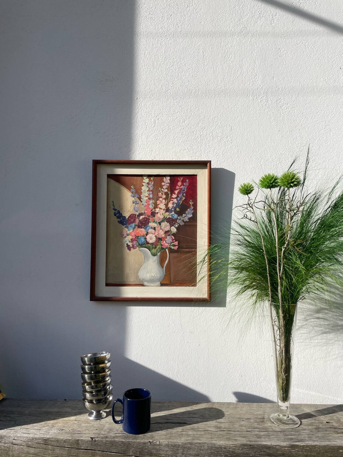 Bouquet of flowers signed old painting