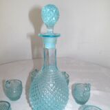 Service ancien : verres et bouteille année 40-50