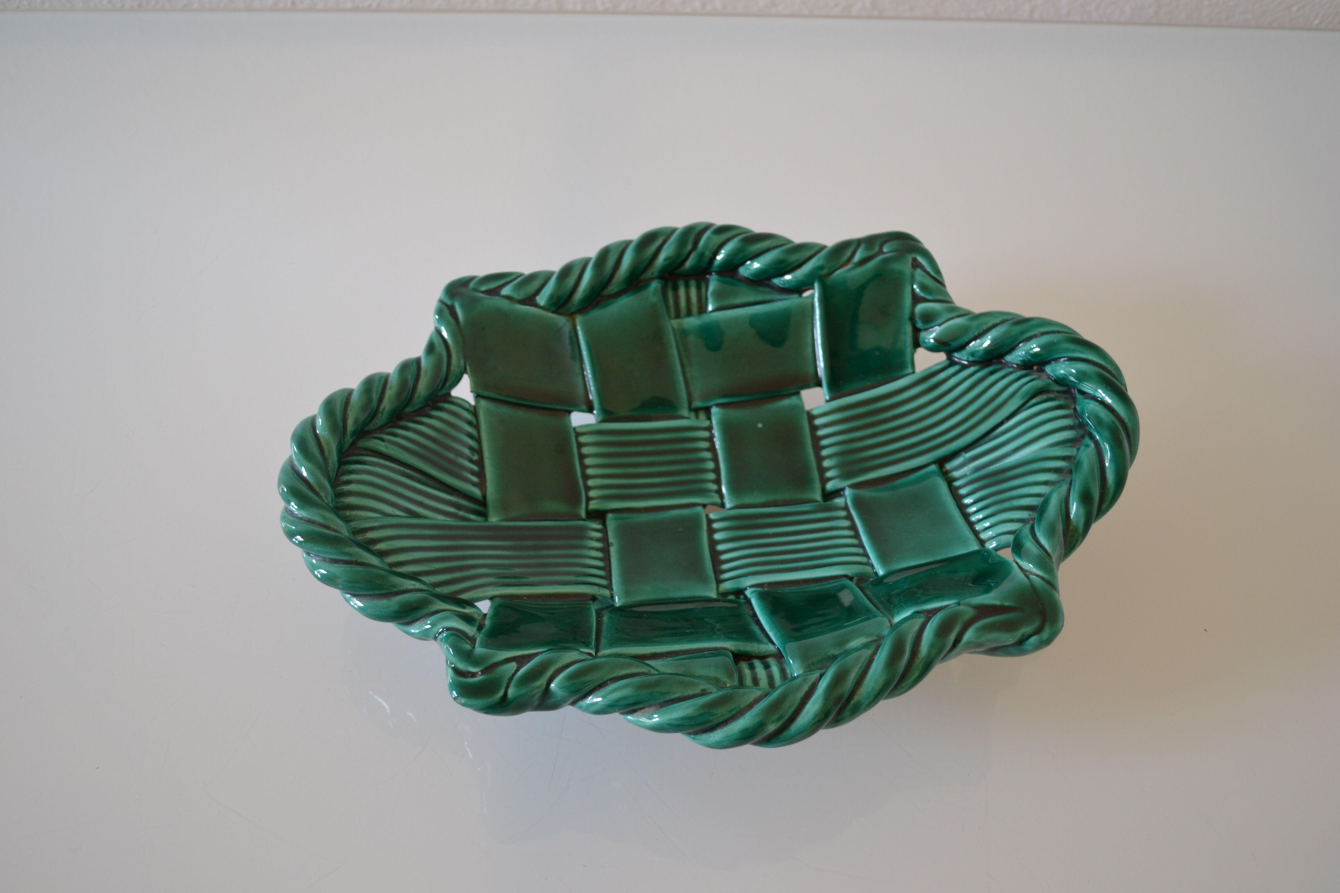 Ceramic fruit cup braid vintage years 60 fpp vallauris