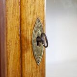 Mid-20th Century Single-Leaf Beech Display Cabinet, 1940s