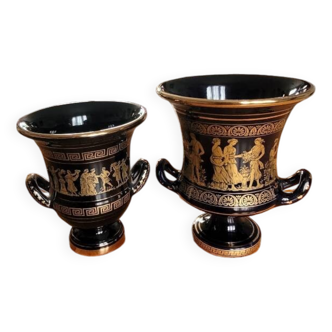 24 carat gold hand-painted urns