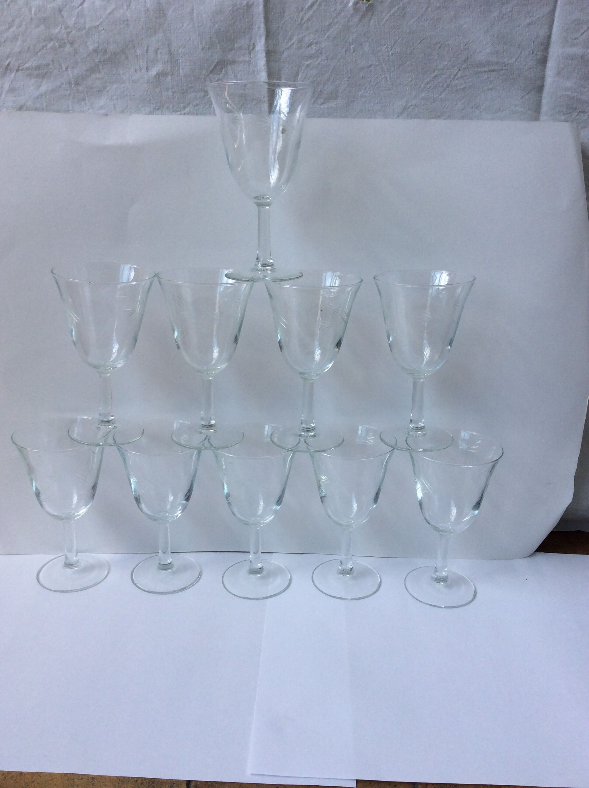 10 engraved foot glasses