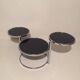 3-plate swivel coffee table in 1970s glass and chrome