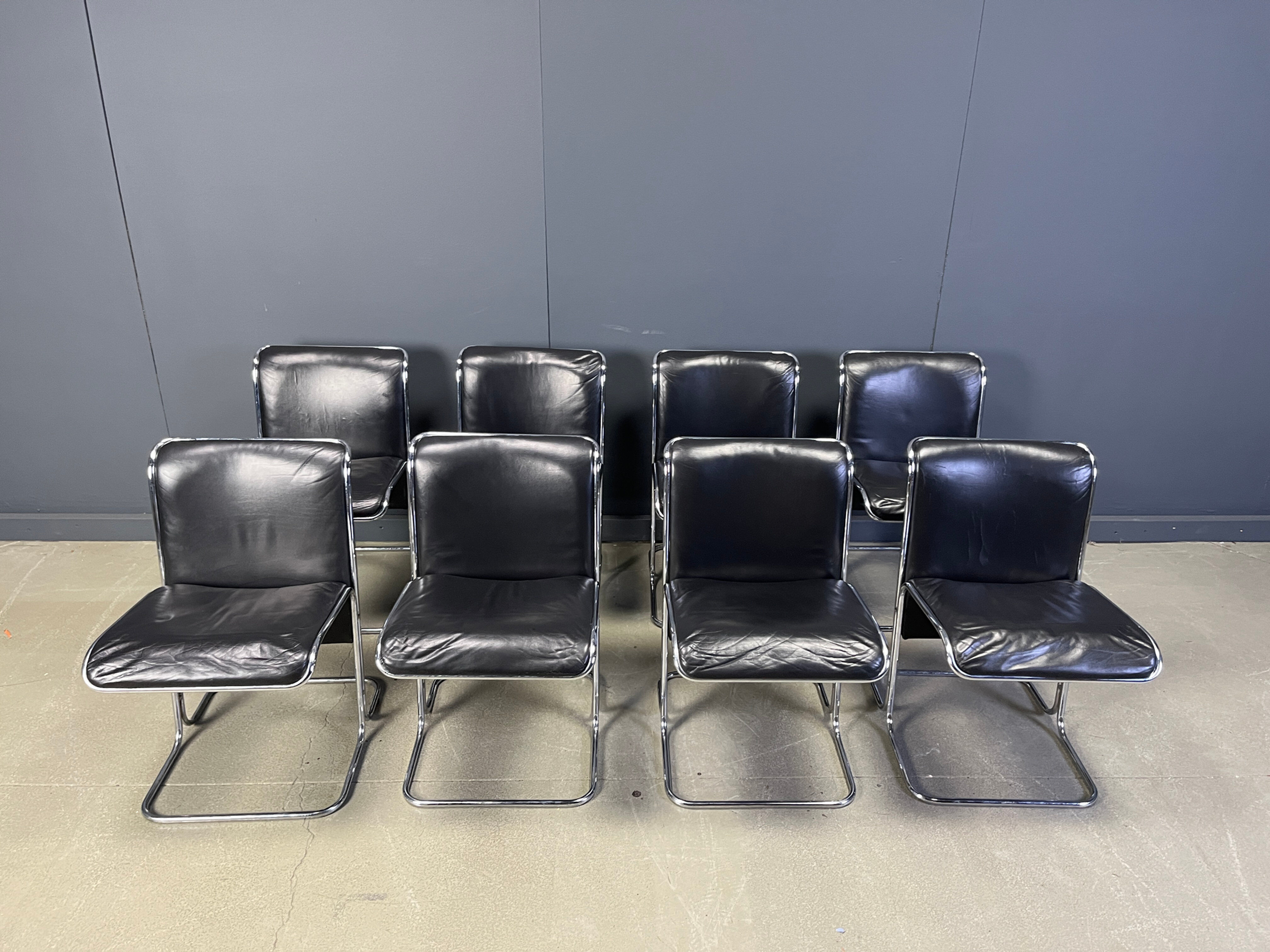 Set of 8 Calla chairs by Antonio Ari Colombo dining chairs, 1970s