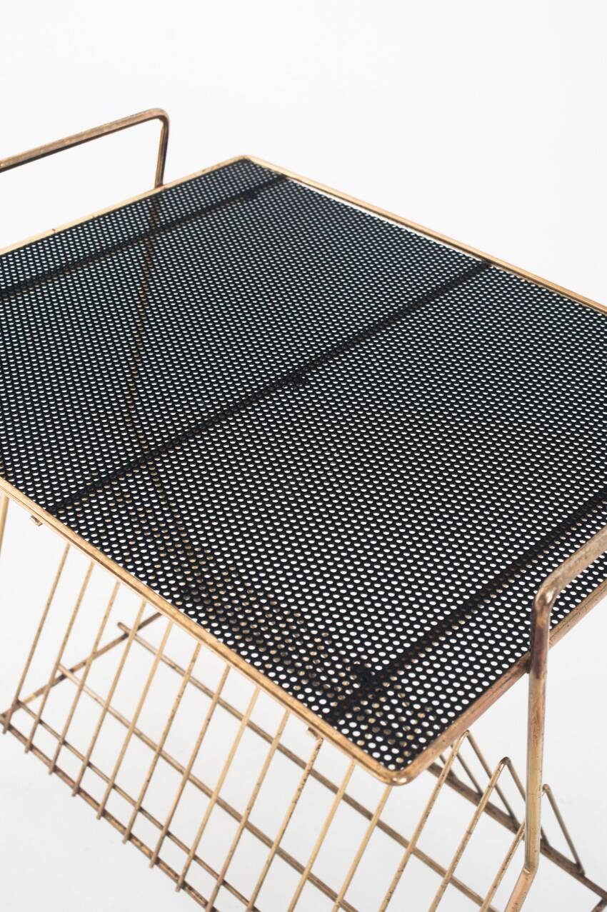 Vintage vinyl record table or magazine rack. France, 1950s