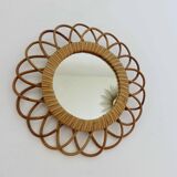 Rattan “flower” mirror from the 70s
