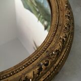 Oval wall mirror frame Golden plaster 22cm