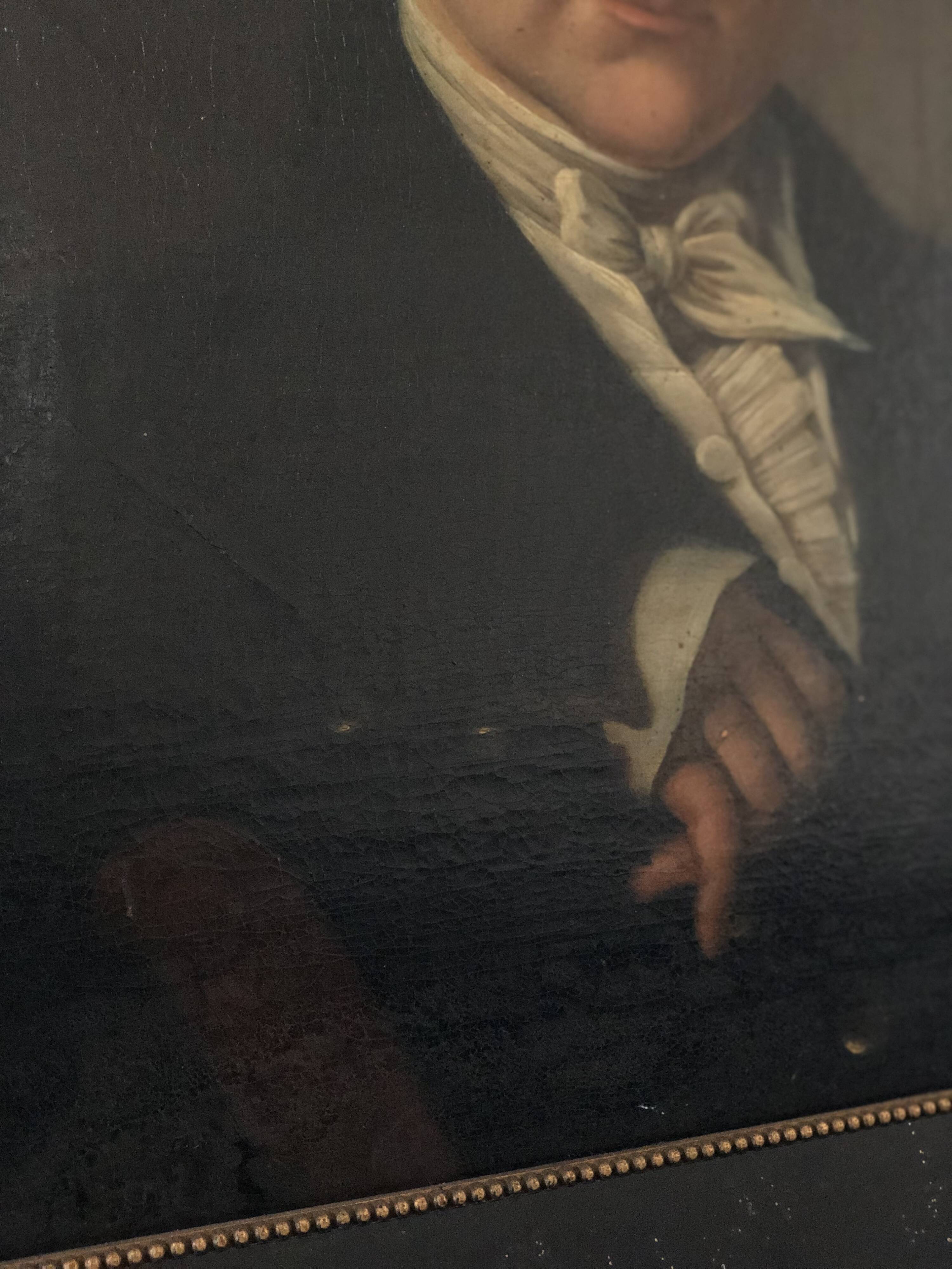 Antique Vintage Portrait Oil Painting of a Dutch Gentleman, 19th century