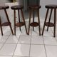 Suite of 4 vintage brutalist bar stools 1960s