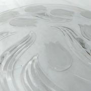 Glass Serving Dish Decorated with Art Deco Tulips
