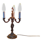 bronze 3-light chandelier, rococo style desk lamp