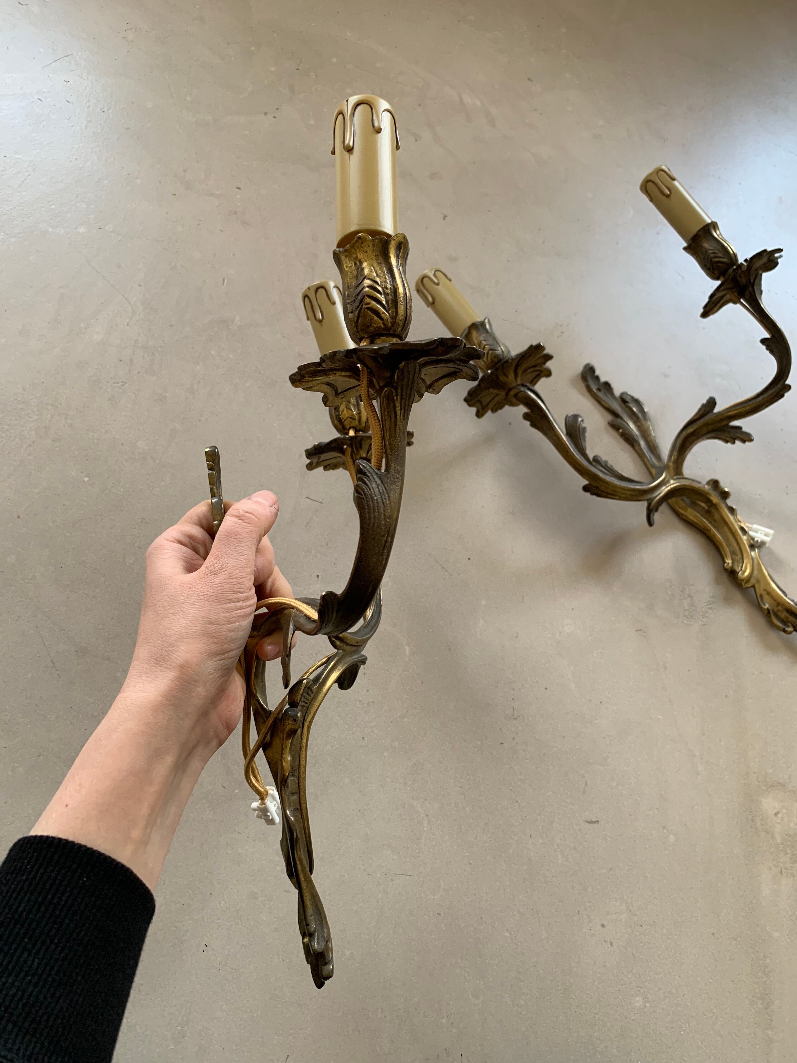 Pair of Louis XV bronze sconces