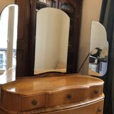 Art Deco dressing table in elm burl and maple burl