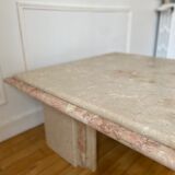 Square coffee table in vintage marble