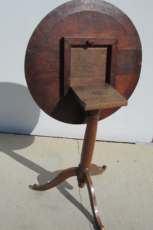Tripod table with tilting top, Restoration period