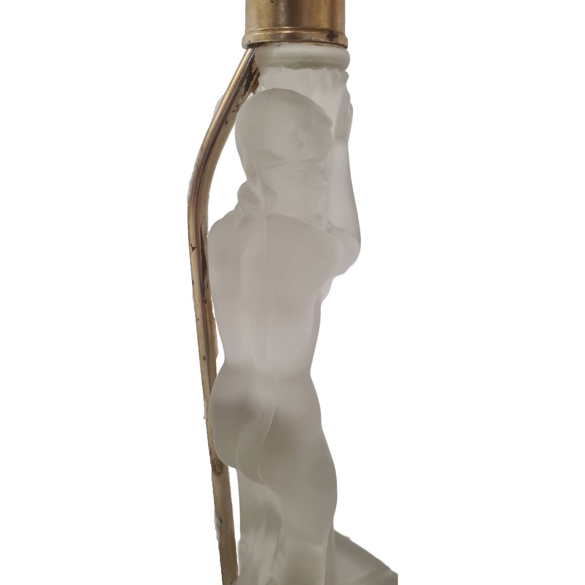 Art Deco Table Lamp With Half Naked Woman, 1930s