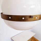 Bauhaus pendant lamp in opaline glass and brass