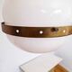 Suspension Bauhaus en verre opalin et laiton