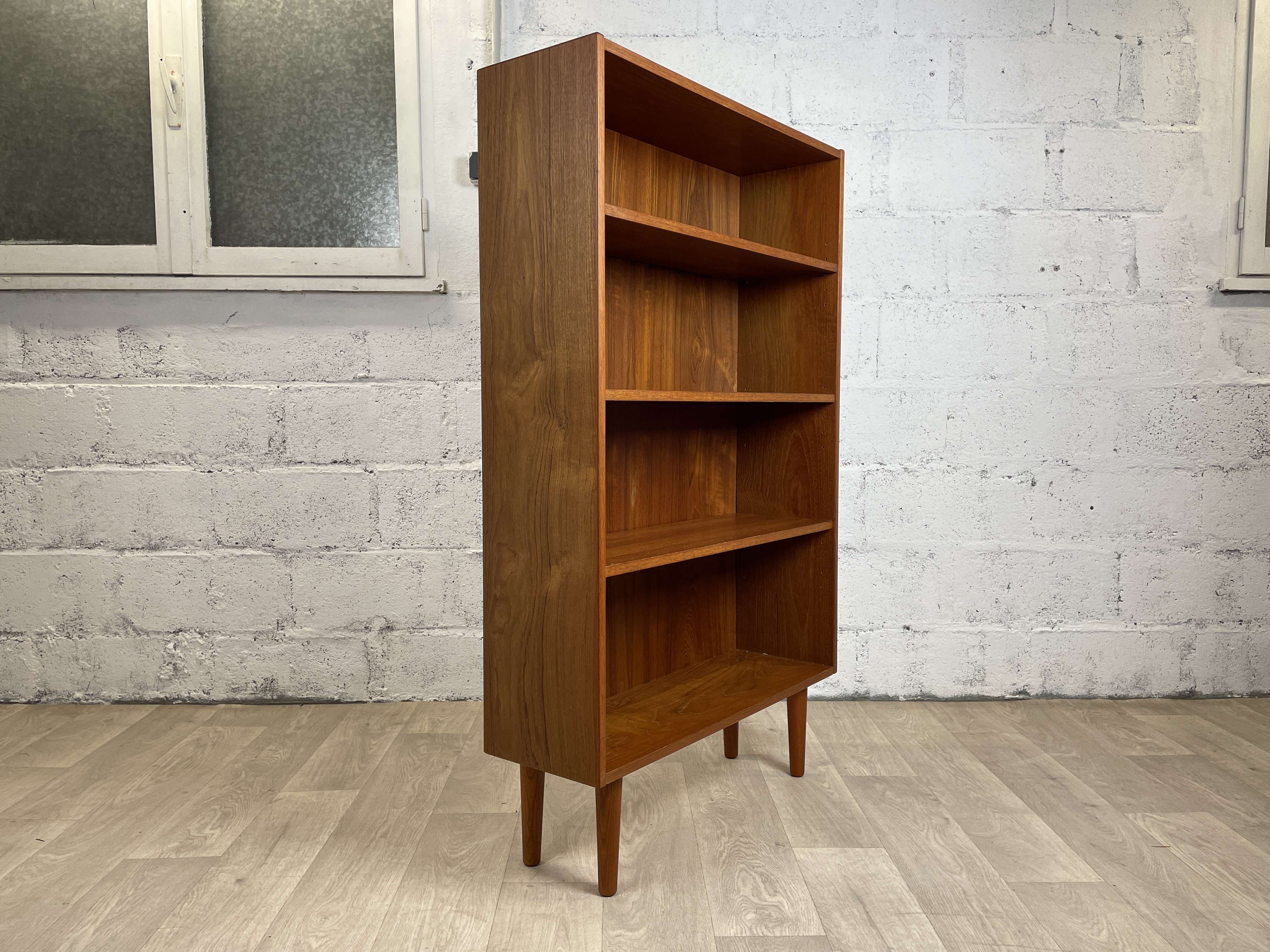 Scandinavian open library in teak, 60s