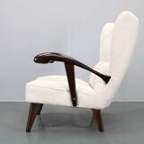 1950s Restored Wing Chair , Czechoslovakia