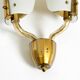Beautiful large Mid Century Modern wall lamp made of brass and glass