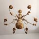 Antique gilded silver chandelier Florentine Rococo Louis XV Italy