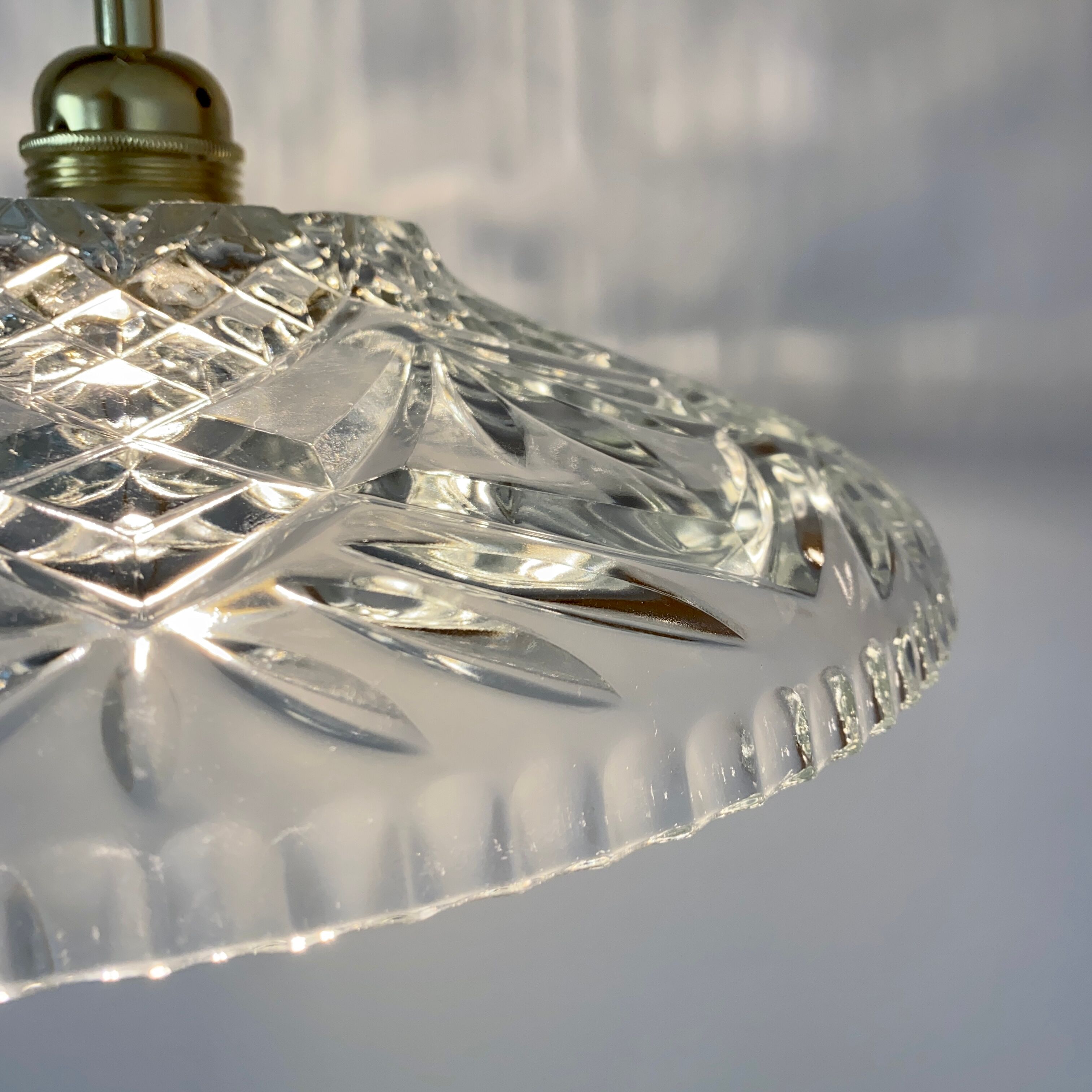 Suspension abat-jour vintage en verre