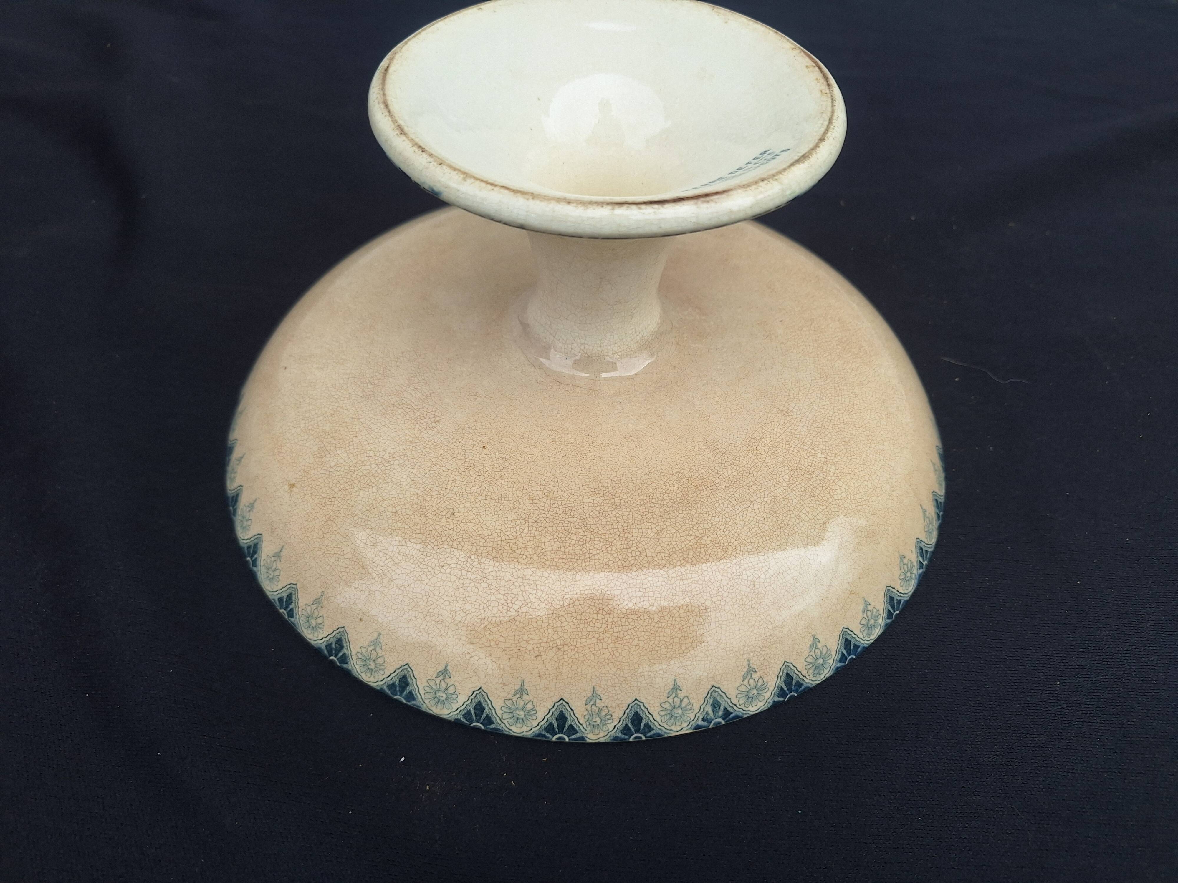 Old Compote Dish Terre de Fer Choisy-Le-Roi H.B. & Cie Poppy Model