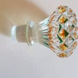 Bottle glass with colorful chiseled cap vintage