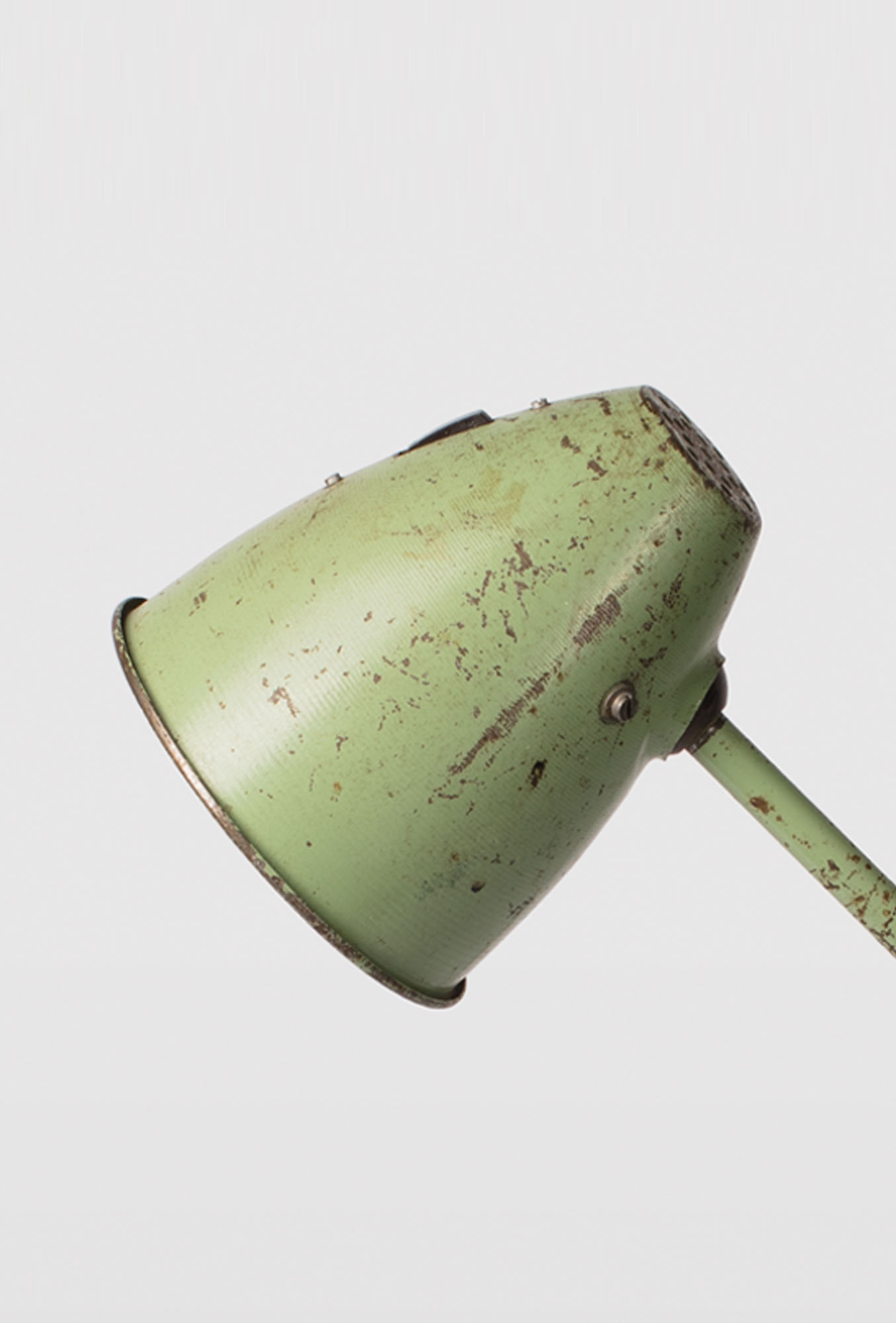 Industrial midcentury table lamp in green, 1960s