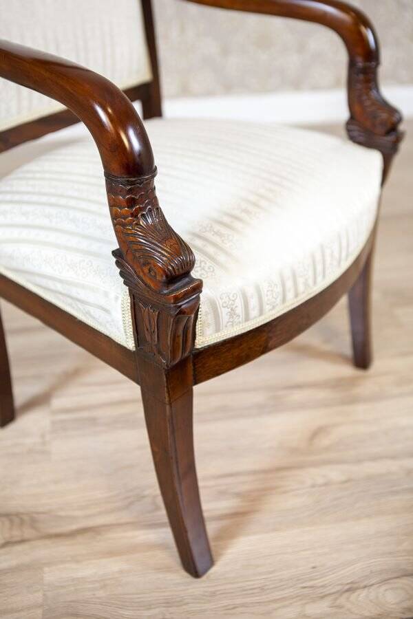 Antique Biedermeier Mahogany Armchair, 1890s
