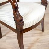Antique Biedermeier Mahogany Armchair, 1890s