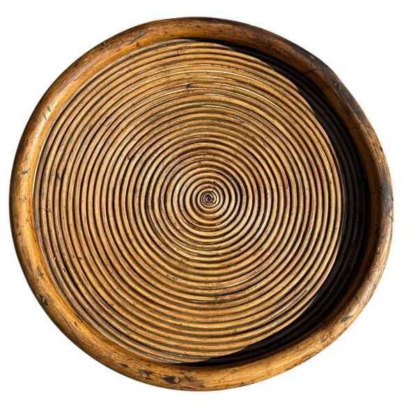 Colonne torsadée en Rotin des années 60 Italie