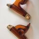 Duo of vintage grosfillex coat hooks model versailles amber plexi