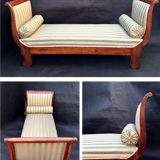 Walnut recamier bench Napoleon III daybed mid-nineteenth century