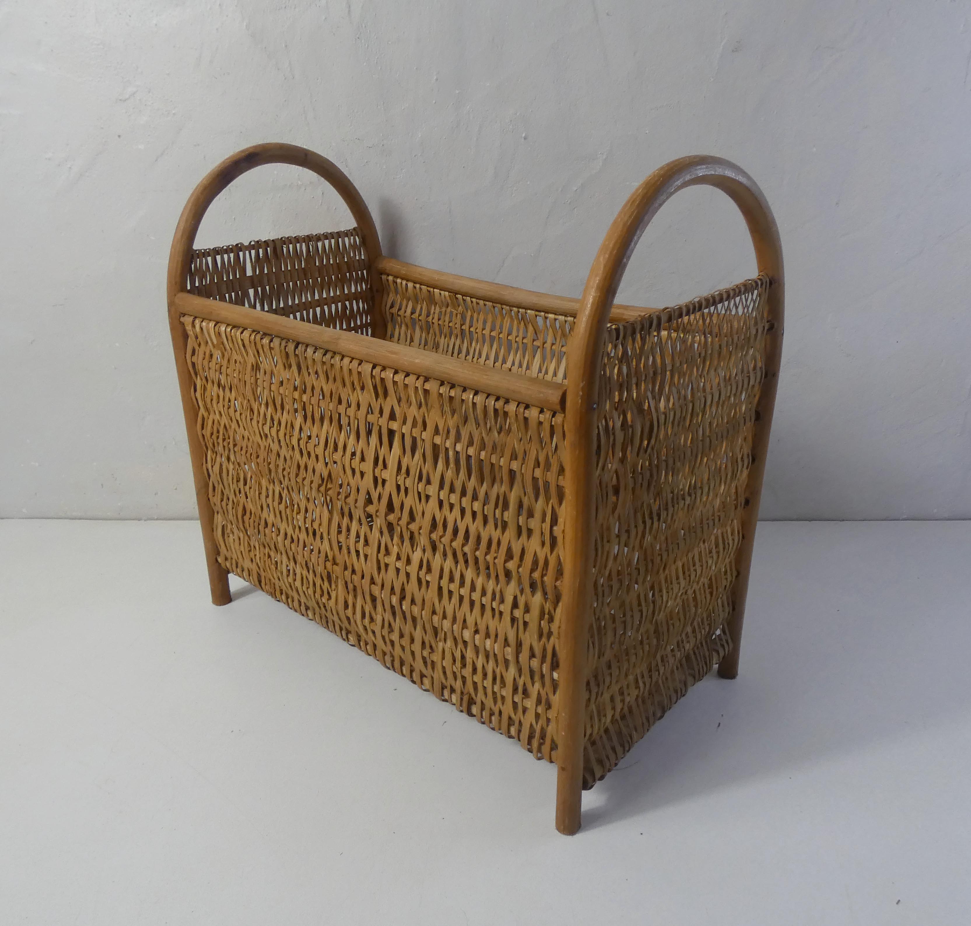 Rattan magazine holder